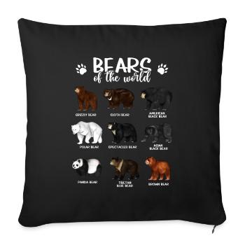 Ours - Ours du monde - Housse de coussin décorative 45 x 45 cm - noir - Devant