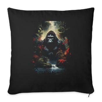 Gorilla Wildnis Primat Natur Affe - Sofakissenbezug 45 x 45 cm - Schwarz - Vorne