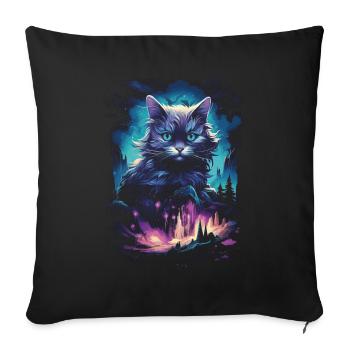 Artwork Cat Kitten Fantasy Fairy Tale - Sofa pillowcase 17,3'' x 17,3'' (45 x 45 cm) - black - Front