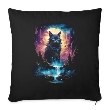 Artwork Cat Kitten Fantasy Fairy Tale - Sofa pillowcase 17,3'' x 17,3'' (45 x 45 cm) - black - Front