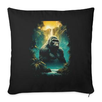 Gorilla, Wilderness, Primate, Nature, Monkey - Sofa pillowcase 17,3'' x 17,3'' (45 x 45 cm) - black - Front