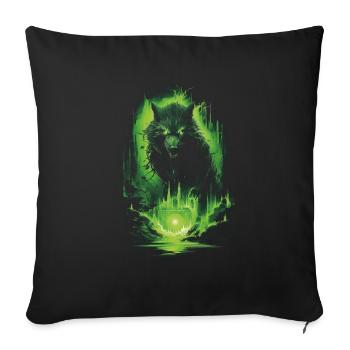 Fantasy Loup Loup-Garou Horreur Épée Surnaturel - Housse de coussin décorative 45 x 45 cm - noir - Devant