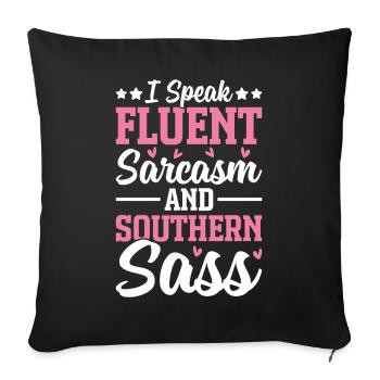 Drôle de fille du Sud - Housse de coussin décorative 45 x 45 cm - noir - Devant