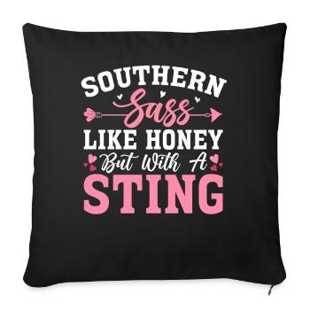 Drôle de fille du Sud - Housse de coussin décorative 45 x 45 cm - noir - Devant