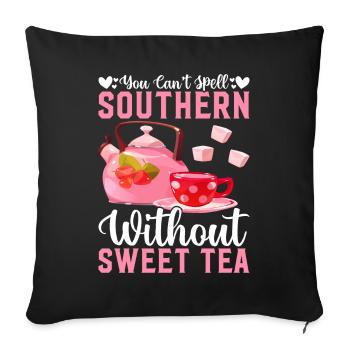 Southern Girl Tea Lover Country - Sofa pillowcase 17,3'' x 17,3'' (45 x 45 cm) - black - Front
