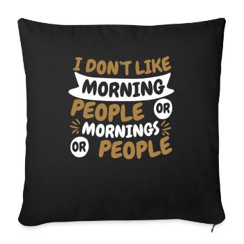 Humour noir Drôle - Housse de coussin décorative 45 x 45 cm - noir - Devant