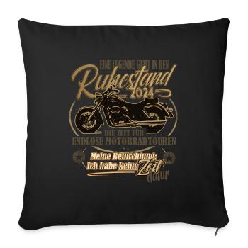 Legende, Rente, Ruhestand, Motorrad, Geschenk - Sofakissenbezug 45 x 45 cm - Schwarz - Vorne