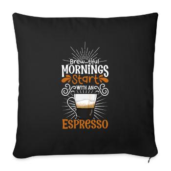 Bonjour avec expresso - Housse de coussin décorative 45 x 45 cm - noir - Devant