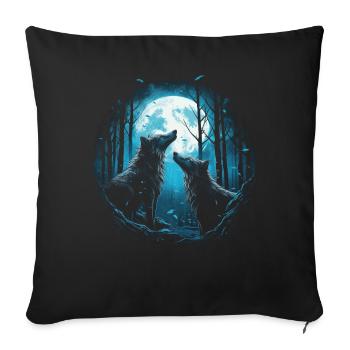 Fantasy Wolf Magic Pack Mysterious - Sofa pillowcase 17,3'' x 17,3'' (45 x 45 cm) - black - Front