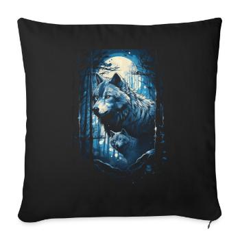 Fantasy Wolf Magic Pack Mysterious - Sofa pillowcase 17,3'' x 17,3'' (45 x 45 cm) - black - Front