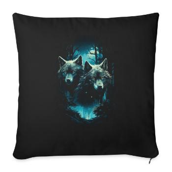 Fantasy Wolf Magic Pack Mysterious - Sofa pillowcase 17,3'' x 17,3'' (45 x 45 cm) - black - Front