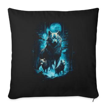 Fantasy Wolf Magic Pack Mystérieux - Housse de coussin décorative 45 x 45 cm - noir - Devant