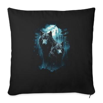 Fantasy Wolf Moon Wolf Pack Mythology - Sofa pillowcase 17,3'' x 17,3'' (45 x 45 cm) - black - Front