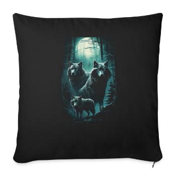 Fantasy Wolf Moon Wolf Pack Mythology - Sofa pillowcase 17,3'' x 17,3'' (45 x 45 cm) - black - Front