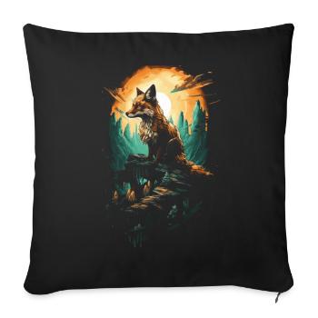 Fuchs Fuchsliebhaber Kunst - Sofakissenbezug 45 x 45 cm - Schwarz - Vorne