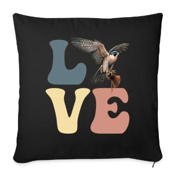 Falknerei Falkner Hawking - Sofakissenbezug 45 x 45 cm - Schwarz - Vorne