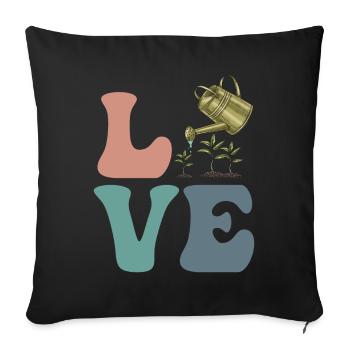 Jardinage, Jardinier, Amoureux Des Plantes - Housse de coussin décorative 45 x 45 cm - noir - Devant
