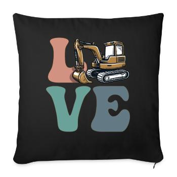Excavator Operator Heavy Equipment Operator Construction - Sofa pillowcase 17,3'' x 17,3'' (45 x 45 cm) - black - Front