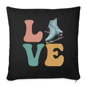 Figure Skating Ice Skating Ice Skater - Sofa pillowcase 17,3'' x 17,3'' (45 x 45 cm) - black - Front