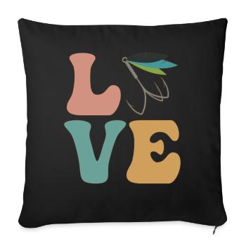 Pêcheur à la mouche - Housse de coussin décorative 45 x 45 cm - noir - Devant