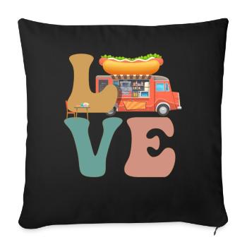 Food Truck - Sofa pillowcase 17,3'' x 17,3'' (45 x 45 cm) - black - Front