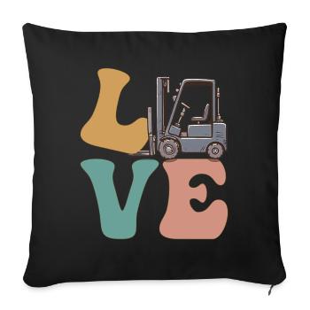 Forklift Driver Forklift Driver - Sofa pillowcase 17,3'' x 17,3'' (45 x 45 cm) - black - Front