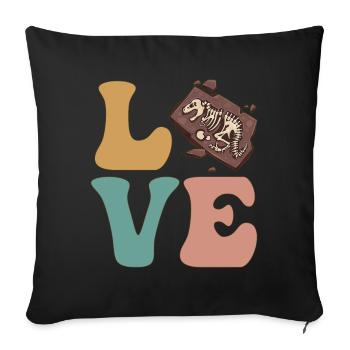 Chasse aux fossiles, Chasseurs de fossiles, Paléontologie - Housse de coussin décorative 45 x 45 cm - noir - Devant