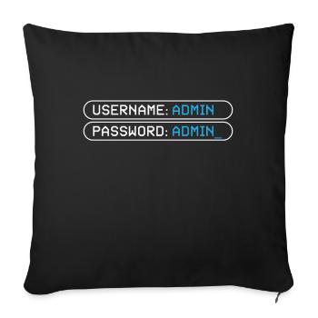 Username Admin Password Programmer - Sofa pillowcase 17,3'' x 17,3'' (45 x 45 cm) - black - Front