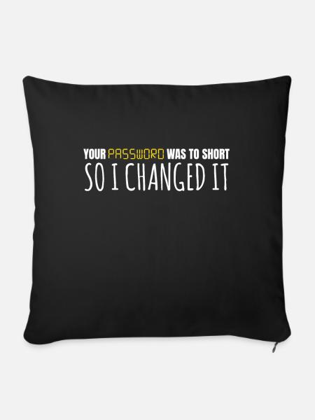 Password I Changed It Hack Programmer - Sofa pillowcase 17,3'' x 17,3'' (45 x 45 cm) - black