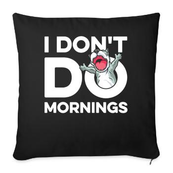 American Bully Drôle Je Ne Fais Pas De Matins - Housse de coussin décorative 45 x 45 cm - noir - Devant