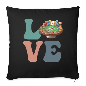 Casino Gambling Players - Sofa pillowcase 17,3'' x 17,3'' (45 x 45 cm) - black - Front