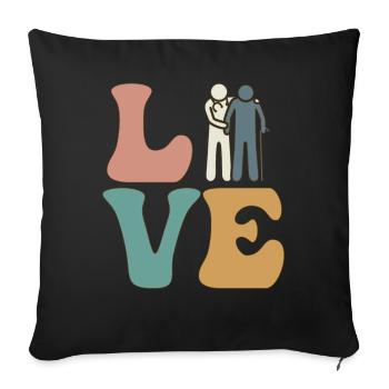Gériatrie Personnes âgées Soins gériatriques - Housse de coussin décorative 45 x 45 cm - noir - Devant