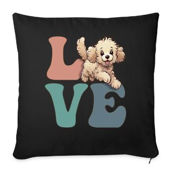 Golden Doodle Goldendoodle Dog Lover - Sofa pillowcase 17,3'' x 17,3'' (45 x 45 cm) - black - Front