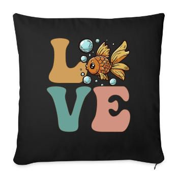 Goldfish Fish Lover Goldfish - Sofa pillowcase 17,3'' x 17,3'' (45 x 45 cm) - black - Front