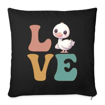 Oies mignonnes d’oie canard - Housse de coussin décorative 45 x 45 cm - noir - Devant
