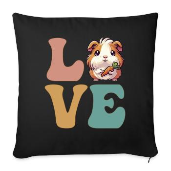 Cute guinea pig - Sofa pillowcase 17,3'' x 17,3'' (45 x 45 cm) - black - Front