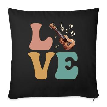 Guitariste Guitariste - Housse de coussin décorative 45 x 45 cm - noir - Devant