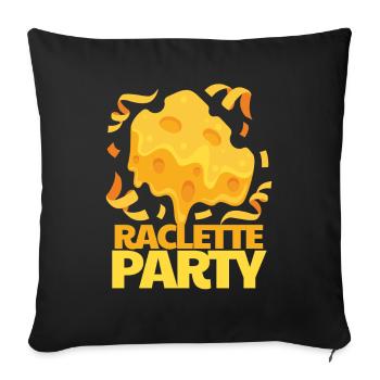 Raclette Party Cheese Enjoyment - Sofa pillowcase 17,3'' x 17,3'' (45 x 45 cm) - black - Front