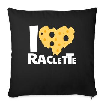 I Love Raclette Cheese - Sofa pillowcase 17,3'' x 17,3'' (45 x 45 cm) - black - Front