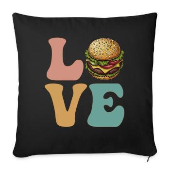 Hamburger Cheeseburger - Sofa pillowcase 17,3'' x 17,3'' (45 x 45 cm) - black - Front