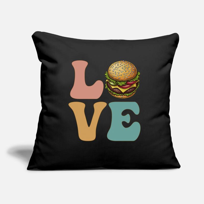 Hamburger Cheeseburger Housse de coussin décorative 45 x 45 cm