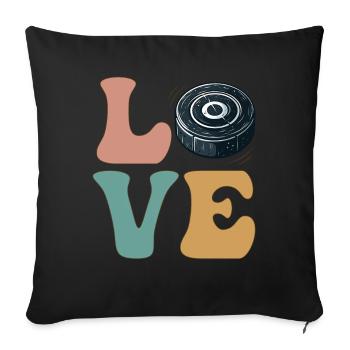 Hockey Player Puck - Sofa pillowcase 17,3'' x 17,3'' (45 x 45 cm) - black - Front