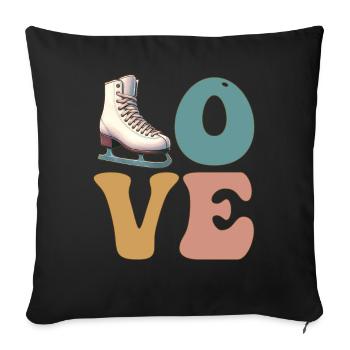 Ice Skating Ice Skating Figure Skating - Sofa pillowcase 17,3'' x 17,3'' (45 x 45 cm) - black - Front