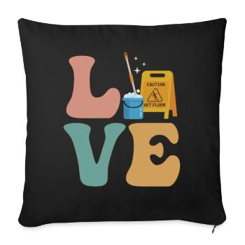 Gardien Gardien Nettoyant - Housse de coussin décorative 45 x 45 cm - noir - Devant
