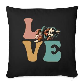 Jiu Jitsu BJJ Arts martiaux - Housse de coussin décorative 45 x 45 cm - noir - Devant