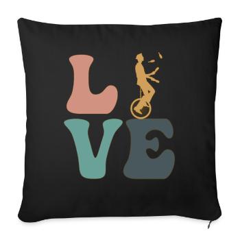 Jonglieren Jongleur Zirkus - Sofakissenbezug 45 x 45 cm - Schwarz - Vorne