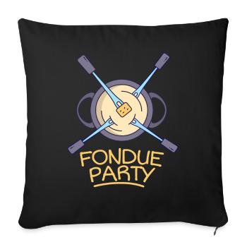 Fondue Party Cheese Fondue Christmas Dinner - Sofa pillowcase 17,3'' x 17,3'' (45 x 45 cm) - black - Front