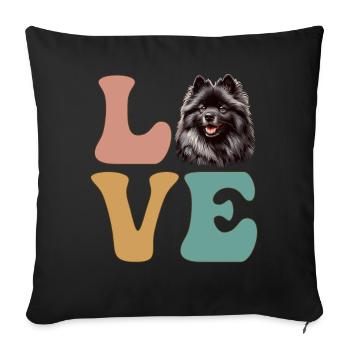 Keeshond Dog Lover - Sofa pillowcase 17,3'' x 17,3'' (45 x 45 cm) - black - Front