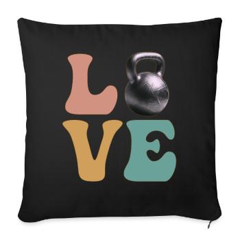 Kettlebell Lifting Gym Workout - Sofakissenbezug 45 x 45 cm - Schwarz - Vorne