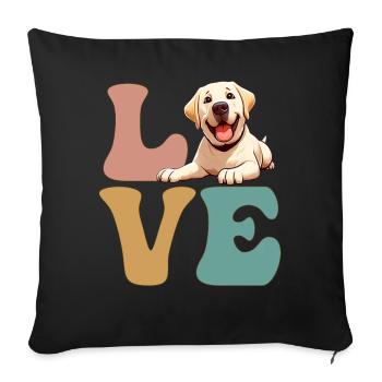 Amoureux des chiens du Labrador - Housse de coussin décorative 45 x 45 cm - noir - Devant